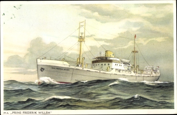Ak MS Prins Frederik Willem, vrachtschip, Oranje Lijn
