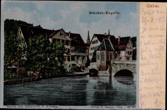 Seiden Postcard Calw in the Black Forest, Brückenkapelle