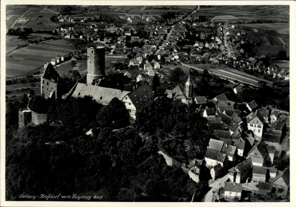 Postcard Krofdorf Gleiberg Wettenberg in Hesse, aerial photograph