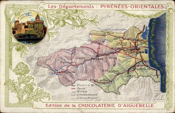 Maps PC Pyrénées Orientales, Perpignan, Olette, Prades, Castle, Chocolaterie d'Aiguebelle