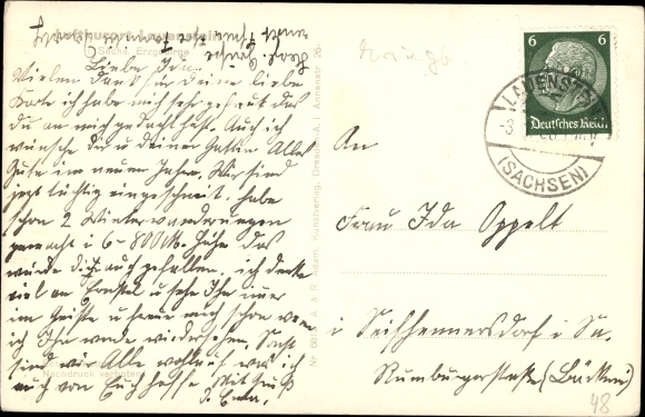 Postcard Lauenstein Altenberg in the Ore Mountains, castle with surroundings