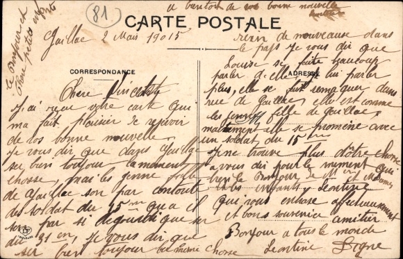 Postcard Gaillac Tarn, Avenue de la Gare
