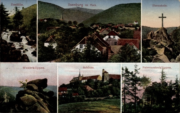 Ilsenburg in the Harz Mountains, Ilse Falls, Ilsenburg, Ilsenstein, Wester Cliffs, Castle, Paternoster Cliff