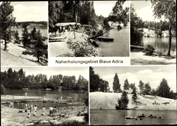 Ak Crosta Großdubrau in Saksen, recreatiegebied Blaue Adria, strand, zwembad