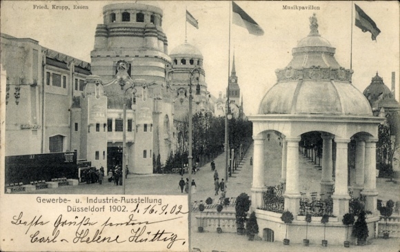Postcard Düsseldorf am Rhein, Industrial and Trade Exhibition 1902, Music Pavilion