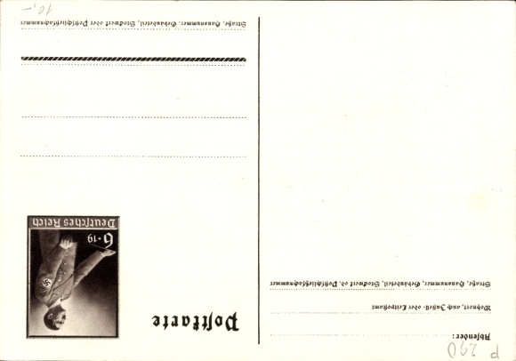 Postal stationery artist Postcard Klein, Only one can win and that is us, quote Adolf Hitler