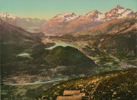 Photo Upper Engadine Canton Graubünden, Panorama, Photochrom Zurich