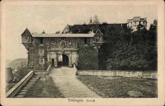 Postcard Tübingen am Neckar, Castle Architecture, Way to the Castle