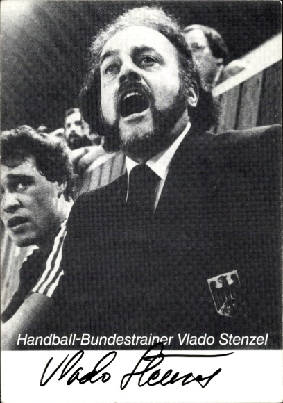 Photo Postcard handball national coach Vlado Stenzel, autograph