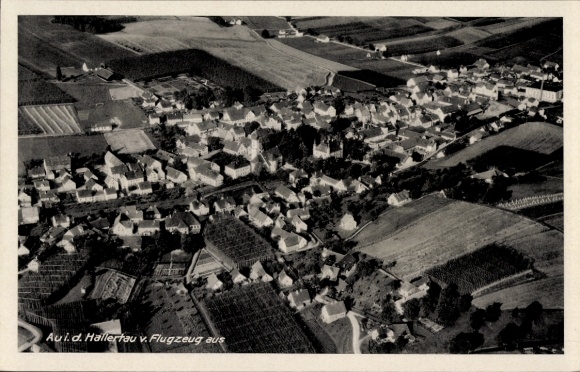 Postcard Au in der Hallertau Upper Bavaria, aerial photograph