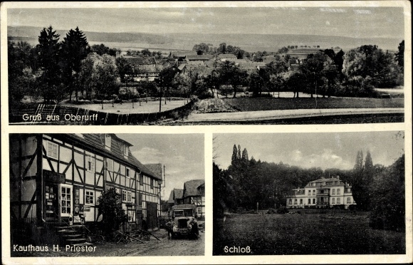 Ak Oberurff Bad Zwesten im Schwalm Eder Kreis, Kaufhaus H. Priester, Schloss