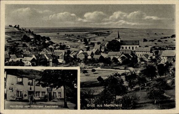 Ak Merscheid Morbach in de Hunsrück, algemeen beeld, winkel van Nikolaus Kaufmann