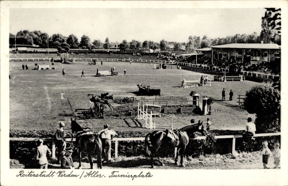 Postcard Verden an der Aller, tournament grounds