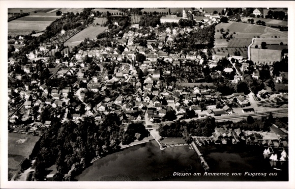 Ak Dießen am Ammersee Oberbayern, Fliegeraufnahme
