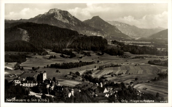 Postcard Neubeuern in Upper Bavaria, aerial photograph