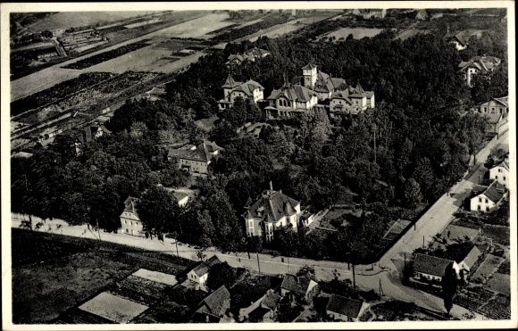 PC Coswig in Saxony, sanatorium Lindenhof, aerial photograph
