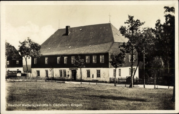 Postcard Weitersglashütte Eibenstock in the Ore Mountains, Inn