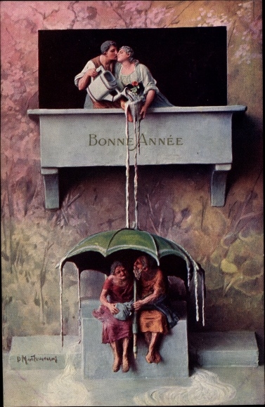 Artist Postcard Mastroianni, Domenico, Carefree Youth, Happy New Year, Bonne Année