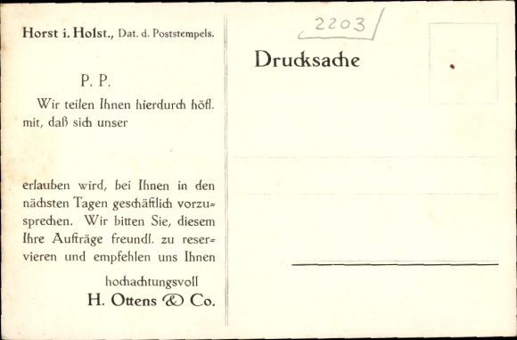 litho Horst in Holstein, H. Ottens Co., breiwol, kousen