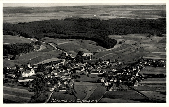 Postcard Edelstetten Neuburg an der Kammel Swabia, aerial photograph