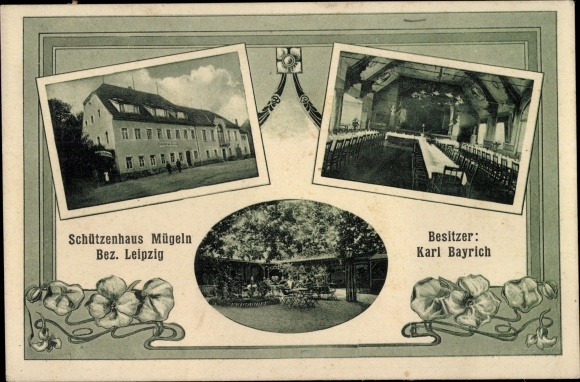 Postcard Mügeln in Sachsen, Schützenhaus, interior view