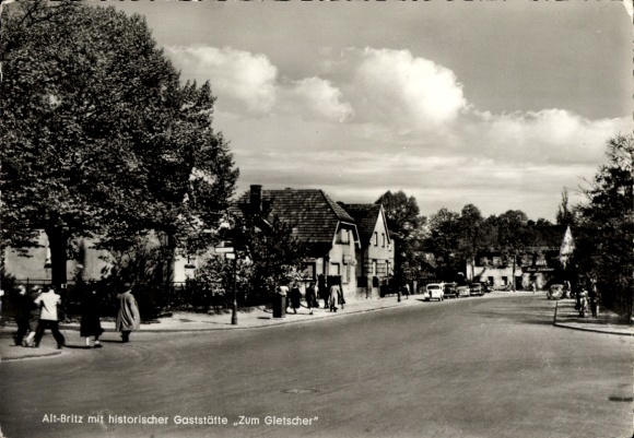 Postcard Berlin Neukölln Britz, historic restaurant Zum Gletscher