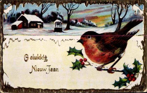 foto Vrolijk Kerstfeest, Dorpsidylle, Vogels