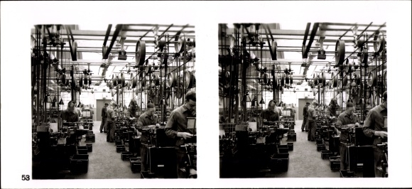 Stereo spatial image photo &quot;The NS model companies 1937-38&quot; No. 53 Shape turning shop screw factory Velbert