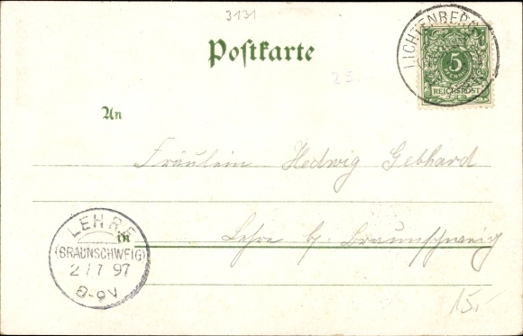 Chromo-Litho Lichtenberg Salzgitter in Lower Saxony, Burgberg, economy, pavilion