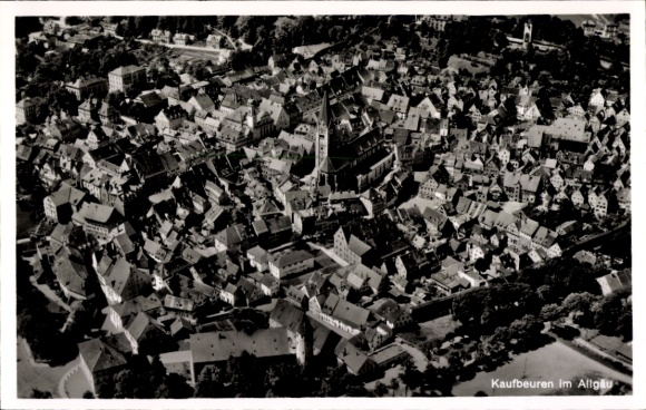 Postcard Kaufbeuren on the Wertach in Swabia, aerial photograph