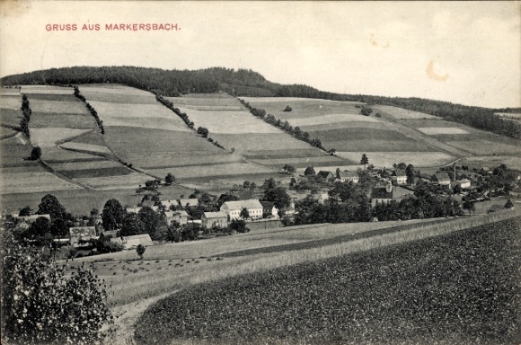 Postcard Markersbach in the Ore Mountains, general view