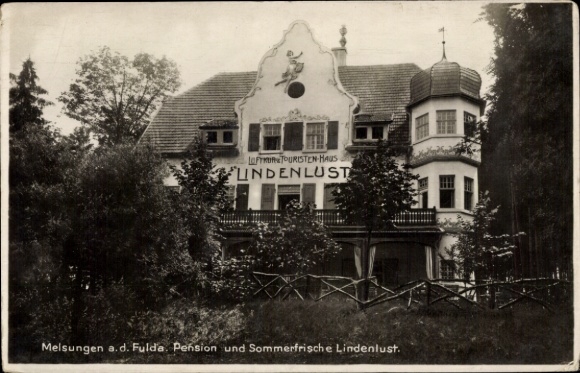Postcard Melsungen in Hesse, Pension and summer resort Lindenlust