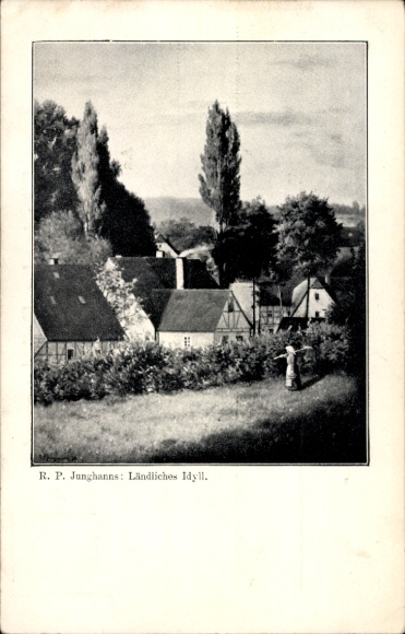 Postwaardestukken kunstenaarsansichtkaart Junghanns, RP, Rural Idyll, PP 11 E9