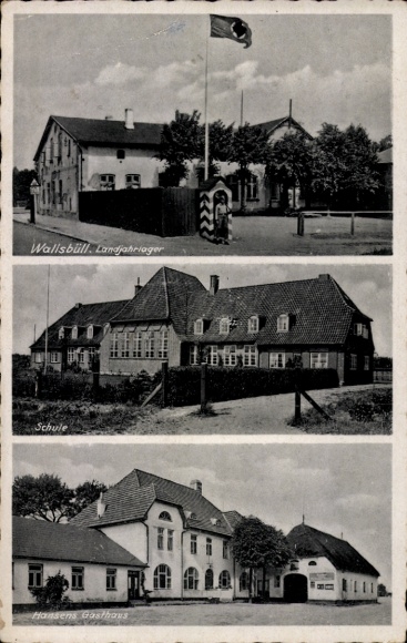 Ak Wallsbüll Struckum Nordfriesland, Landjahrlager, Schule, Hansens Gasthaus