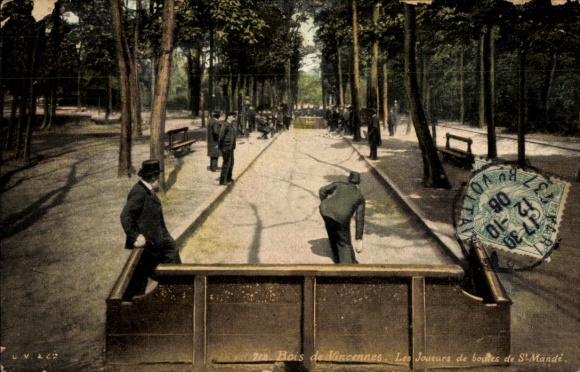 Ansichtkaart Vincennes Val de Marne, De jeu de boulesspelers van Saint Mande