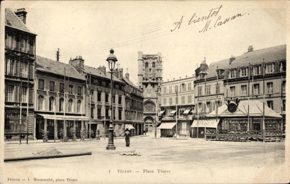 Ak Fécamp Seine Maritime, Place Thiers