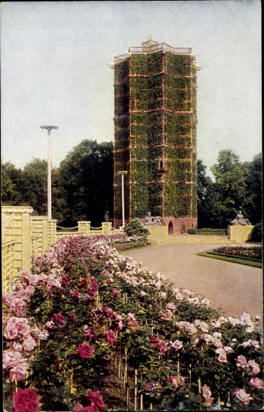 Ak Dresden Altstadt, Turm, Rosenbeete, Gartenlandschaft, Ausstellung 1926, Dresden