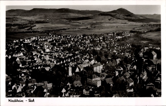 Postcard Kirchheim unter Teck Württemberg, aerial photograph