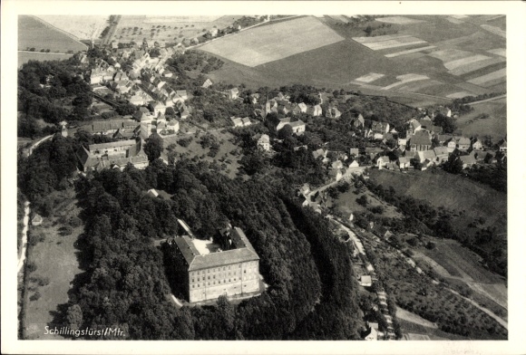 Ak Schillingsfürst in Midden-Franken, luchtfoto
