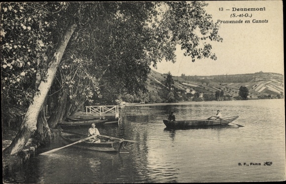 Postcard Dennemont Yvelines, Canoe trip