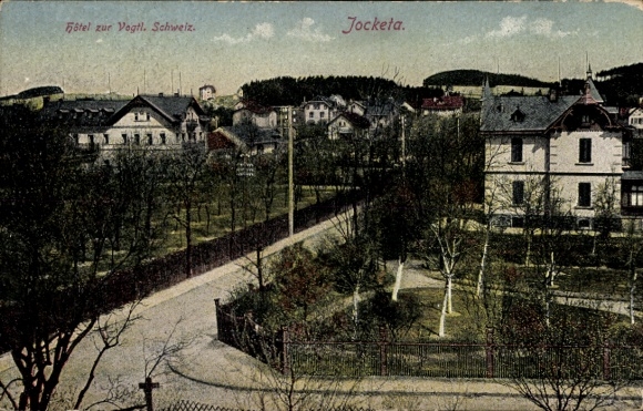 Postcard Jocketa Pöhl in Vogtland, Elstertal Bridge, Hotel zur Vogtl. Switzerland