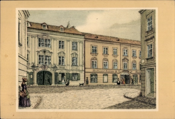 Artist Postcard Vienna 7, Restaurant Schöner, Siebensterngase 19