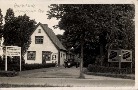 Ak Harksheide Norderstedt Schleswig-Holstein, Kohlenlager, Futterhandlung, Zigaretten, Briketts, 