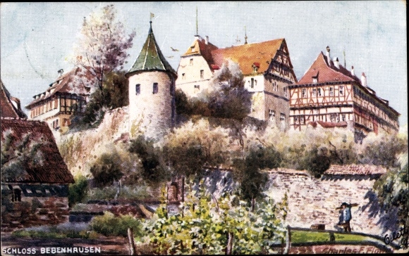 Artist PC Flower, Charles F., Bebenhausen Tübingen am Neckar, royal hunting lodge, Tuck