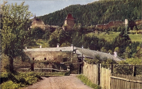 Postcard Friesach in Carinthia, Petersberg ruins