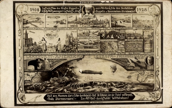 Sterowiec pocztówkowy, Zeppelin, wynalazca Graf Zeppelin