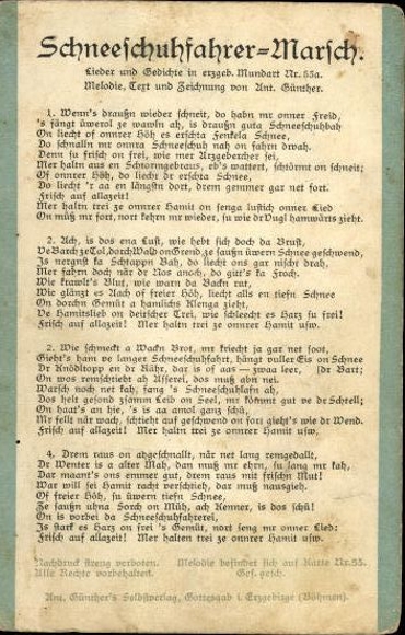 31 individual song cards, Anton Günther