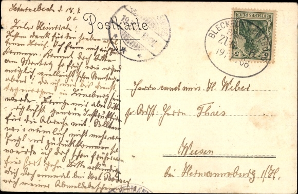 Postcard Scharnebeck in the Lüneburg Heath, domain, chapel, business