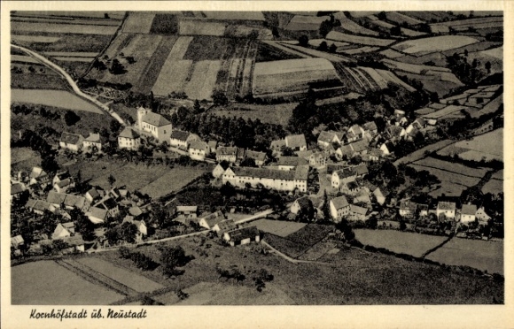 Ak Kornhöfstadt Scheinfeld Mittelfranken, Fliegeraufnahme