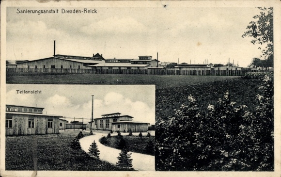 Postcard Dresden Reick, Rehabilitation Institute, partial view